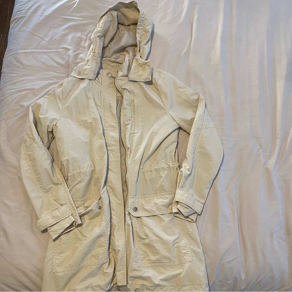 Beige Hooded Women’s Utility Jacket - Picture 1 of 7